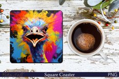 Ostrich Square Coaster | Farm Animal Product Image 1