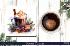 Winter Forest Square Coaster | Holiday cocoa Product Image 1