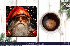 Christmas Square Coaster | Sparkling Santa Claus PNG Product Image 1
