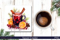 Christmas Square Coaster | Winter Mulled Wine Product Image 1
