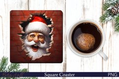 Christmas Square Coaster | Smiling Santa Claus PNG Product Image 1