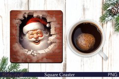 Christmas Square Coaster | Funny Santa Claus PNG Product Image 1