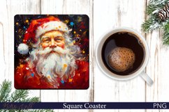 Christmas Square Coaster | Funny Santa Claus | Winter PNG Product Image 1