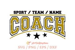 Custom Name Coach shirt svg, Team name coach shirt svg Product Image 4