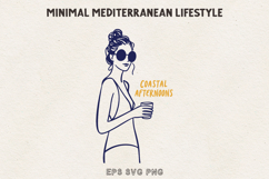 Minimal Woman Line Art Coastal Aesthetic SVG PNG Product Image 1
