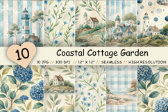 coastal cottage garden, blue hydrangea pattern, coastal floral digital, hydrangea scrapbook paper, coastal pattern bundle, blue floral tile, coastal digital paper, hydrangea watercolor paper, coastal watercolor paper, blue scrapbook paper, coastal floral 