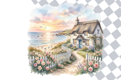 Coastal Cottagecore Beach House Clipart Product Image 2