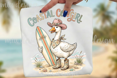 Coastal Cowgirl PNG Cute Western Duck Sublimation Product Image 1