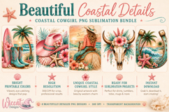 Coastal Cowgirl PNG Sublimation Bundle, Beach Western Cowgir Product Image 2