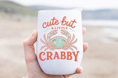 Cute crabby digital download with vintage coastal texture