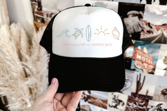 Modern beach design featuring five coastal icons and handwritten text, ideal for summer shirts and vinyl cutting projects.