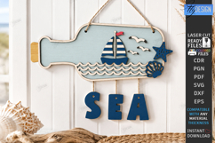 Coastal Hanging Decor Laser Cut | 3D Nautical Wall Sign |CNC Product Image 1