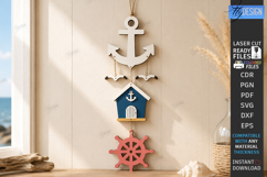 Coastal Hanging Decor Laser Cut Bundle | 3D Nautical Signs Product Image 6