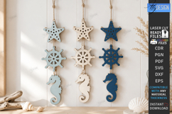 Coastal Hanging Decor Laser Cut Bundle | 3D Nautical Signs Product Image 9
