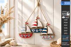 Coastal Hanging Decor Laser Cut Bundle | 3D Nautical Signs Product Image 4