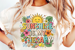 sunshine therapy png, summer beach png, sunshine quote design, beach sublimation, summer shirt png, positive summer quote, sunshine lover gift, vacation design png, sunny day design, beach t shirt png