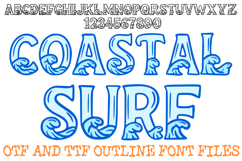 Coastal Suft Alphabet Lettering Font Seaside Waves ABC OTF  by Squeeb Creative