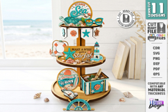 Coastal Beach Tiered Trays Laser Cut Bundle | Sea and Ocean Product Image 1