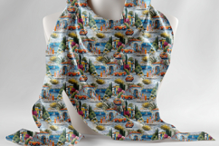 Coastal Village Seamless Pattern Vintage Summer Travel Print Product Image 6