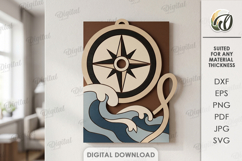 Coastal Mosaic Wall Laser Cut. Wall Decor. Nautical SVG Product Image 1