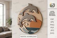 Coastal Mosaic Wall Art Bundle Laser Cut. Wall Decor SVG Product Image 12