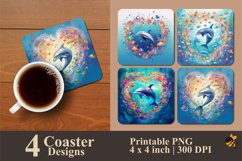 Fantasy Dolphin Coaster Sublimation Designs Product Image 1