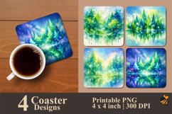 Ethereal Forest Coaster Sublimation Design Product Image 1