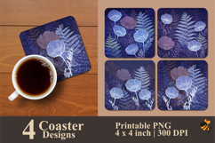Midnight Garden Coaster Sublimation Design Product Image 1