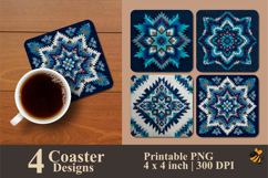 Winter Weave Symmetry Coaster Sublimation Design Product Image 1