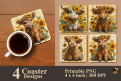 Cute Yellow Coaster Sublimation Design Product Image 1