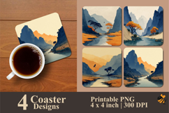 River Valley Coaster Sublimation Design Product Image 1