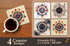 Mandala Art Coaster Sublimation Design Product Image 1