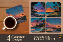 To the Beach Coaster Sublimation Design Product Image 1