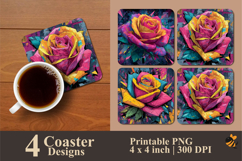 Geometry Rose Coaster Sublimation Design Product Image 1