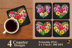 Eternal Bloom Coaster Sublimation Design Product Image 1