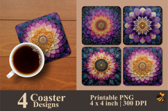 Geometry Flower Coaster Sublimation Designs Product Image 1