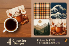 Autumn Series Coaster Sublimation Designs Product Image 1