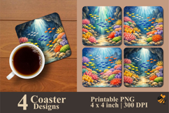 Garden of the Sea Coaster Sublimation Design Product Image 1