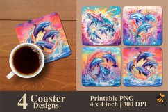 Dolphin Wonderful Coaster Sublimation Designs Product Image 1