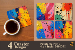 Splash Background Coaster Sublimation Design Product Image 1