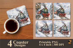 Winter Truck Touring Coaster Sublimation Design Product Image 1