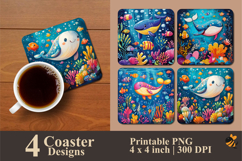 Underwater Games Coaster Sublimation Design Product Image 1