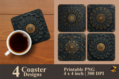 Elegant Dimensional Coaster Sublimation Design Product Image 1