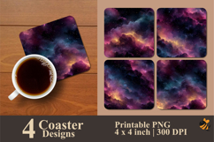 Space Sky Coaster Sublimation Design Product Image 1