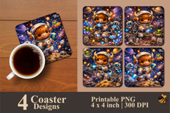 Cosmic Explorer Cow Coaster Sublimation Design Product Image 1