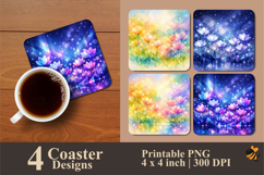 Luminous Meadow Coaster Sublimation Design Product Image 1