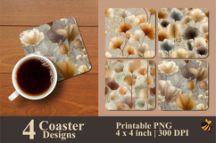 Golden Plant Coaster Sublimation Design Product Image 1