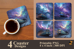 Train Hallway Coaster Sublimation Design Product Image 1