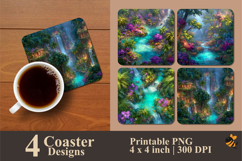 Stunning Waterfall Coaster Sublimation Design Product Image 1