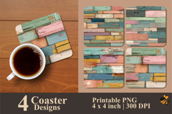 Layered Wooden Coaster Sublimation Design Product Image 1